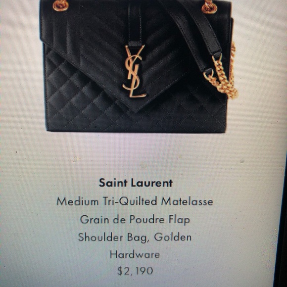 Yves Saint Laurent  envelope bag embossed leather - Picture 6 of 8